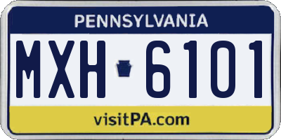 PA license plate MXH6101
