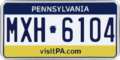 PA license plate MXH6104