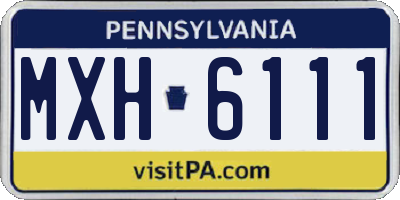 PA license plate MXH6111