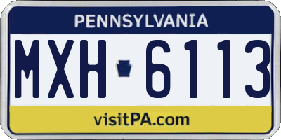 PA license plate MXH6113