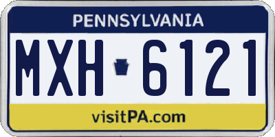 PA license plate MXH6121