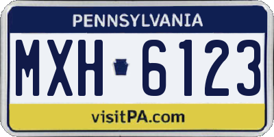 PA license plate MXH6123