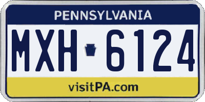 PA license plate MXH6124