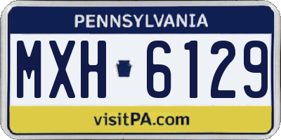 PA license plate MXH6129