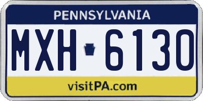 PA license plate MXH6130