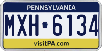 PA license plate MXH6134