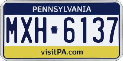 PA license plate MXH6137