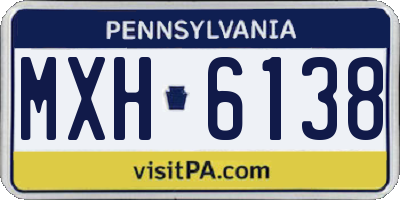 PA license plate MXH6138