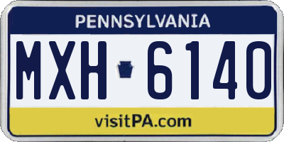PA license plate MXH6140