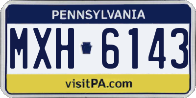PA license plate MXH6143