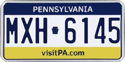 PA license plate MXH6145