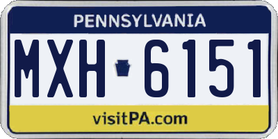 PA license plate MXH6151