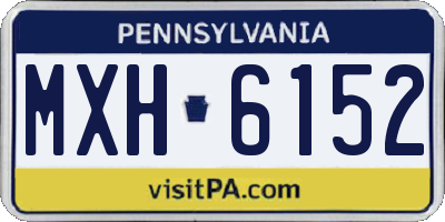 PA license plate MXH6152