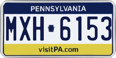 PA license plate MXH6153