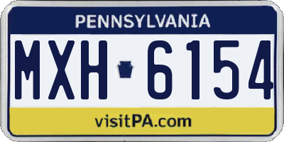PA license plate MXH6154