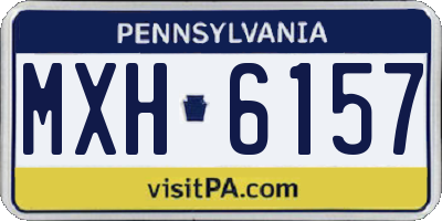 PA license plate MXH6157
