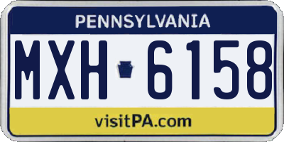 PA license plate MXH6158