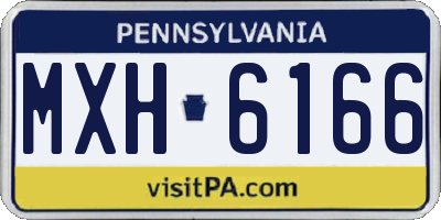 PA license plate MXH6166