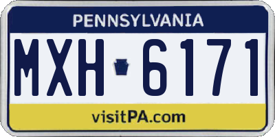PA license plate MXH6171
