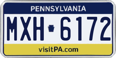 PA license plate MXH6172