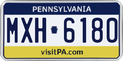 PA license plate MXH6180