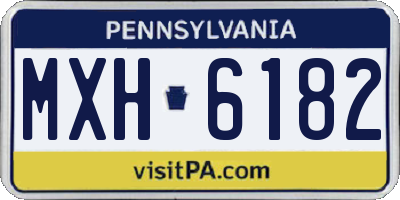 PA license plate MXH6182