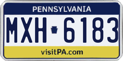 PA license plate MXH6183