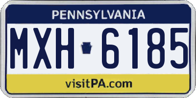 PA license plate MXH6185