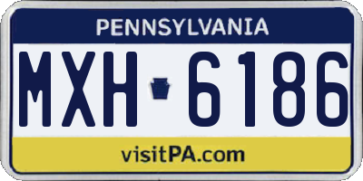 PA license plate MXH6186