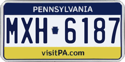 PA license plate MXH6187