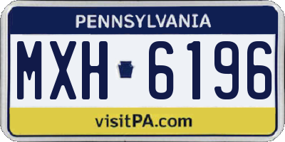 PA license plate MXH6196