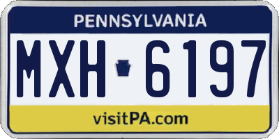 PA license plate MXH6197