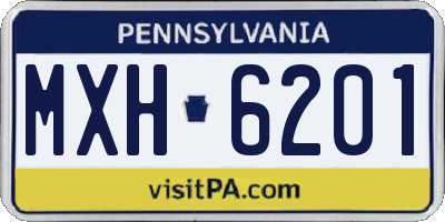 PA license plate MXH6201