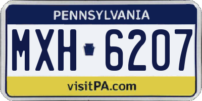 PA license plate MXH6207
