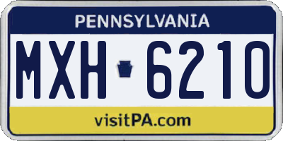 PA license plate MXH6210