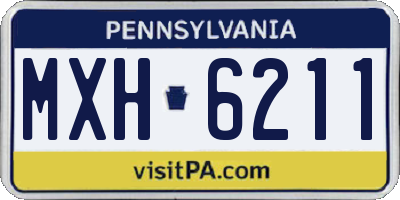 PA license plate MXH6211