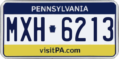 PA license plate MXH6213