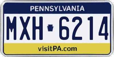 PA license plate MXH6214