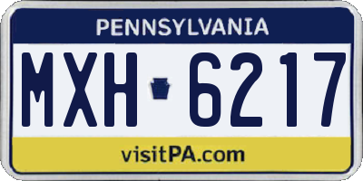 PA license plate MXH6217
