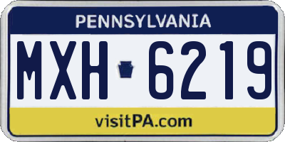 PA license plate MXH6219