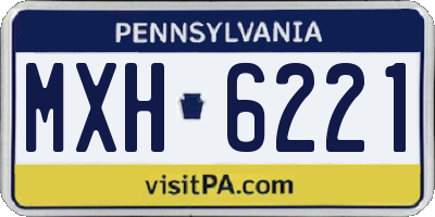 PA license plate MXH6221
