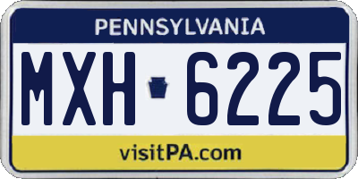 PA license plate MXH6225