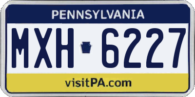 PA license plate MXH6227
