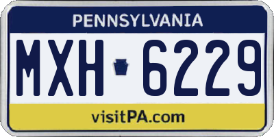 PA license plate MXH6229