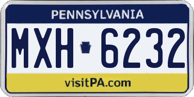 PA license plate MXH6232