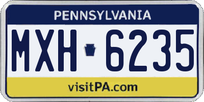 PA license plate MXH6235