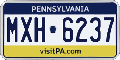 PA license plate MXH6237