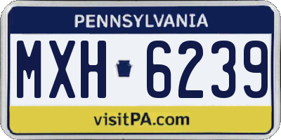 PA license plate MXH6239