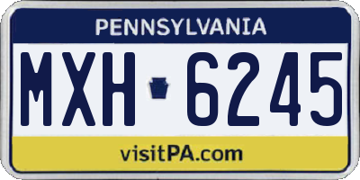 PA license plate MXH6245