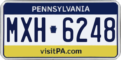 PA license plate MXH6248